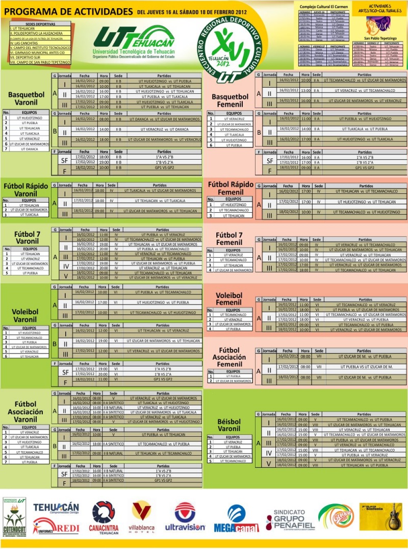 PROGRAMACI&Oacute;N DE EVENTOS